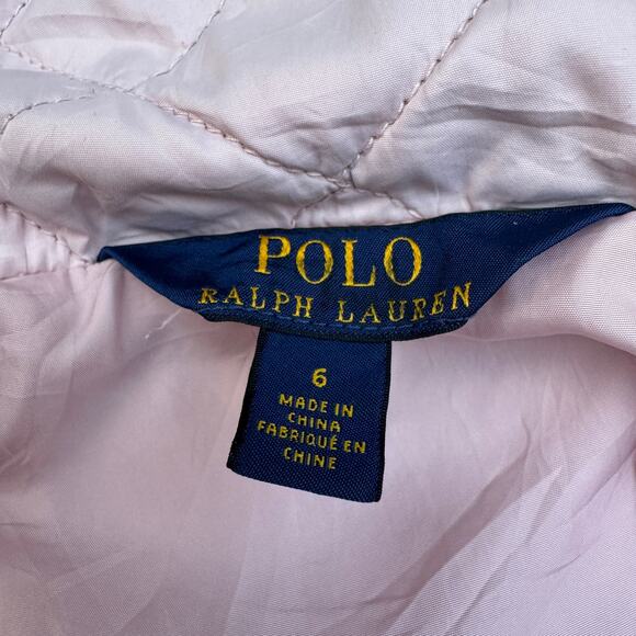 Ralph Lauren Quilted Kids Girls Size 6 Corduroy Trim Jacket Light Pink - Picture 9 of 10
